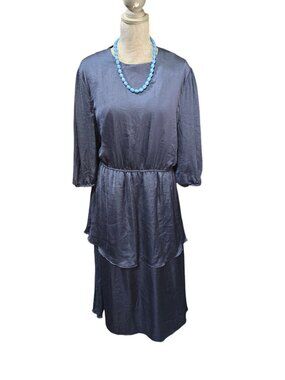 Zoey + Oliver Women's Plus Size Blue 3/4 Sleeve Tiered Dress 2X NWT MSRP $172